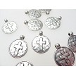 Silver Cross Charms, Bailed Cross Medallions 