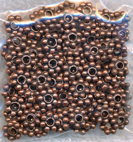 Copper Pewter 5mm Daisy Spacers, Bulk 100pc 