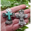 Cross Connector with Turquoise Howlite Center 