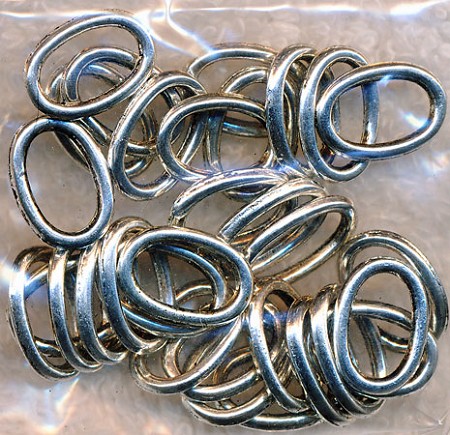 Silver Pewter Closed Oval Jumprings, 10x7mm, Bulk 30pc 