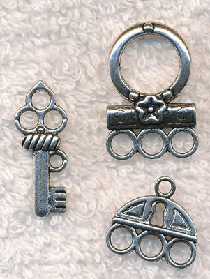 3 piece Lock & Key Toggle Clasp Sets 