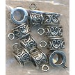 10 Silver Scroll Heart Large Hole Bails 
