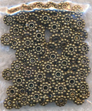 100 Antique Brass 5mm Daisy Spacers 