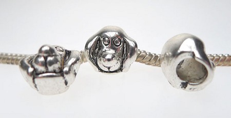Dog Large Hole Beads - Bulk 10-pc 