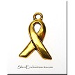 Golden Small Awareness Ribbon Earrings 