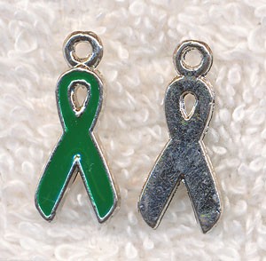 Green Awareness Ribbon Charm 