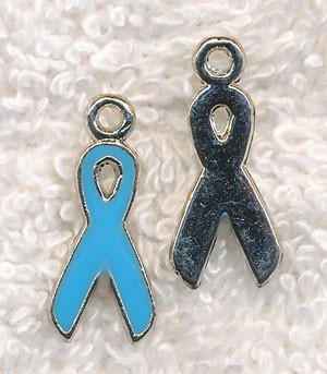 Blue Awareness Ribbon Charm 