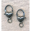 Silver Heart Lobster Clasps 