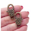 Filigree Swirl Lobster Clasp with Antique Copper Finish 30x12mm 