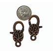 Filigree Swirl Lobster Clasp with Antique Copper Finish 30x12mm 