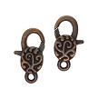 Filigree Swirl Lobster Clasp with Antique Copper Finish 30x12mm 