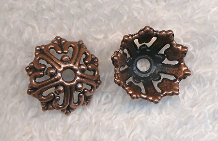 Copper Pewter 14mm Filigree Beadcap 