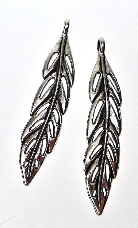 Bailed Double-sided Feather Pendant 