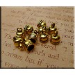 10 Gold Pewter Bell End Caps with 5.5mm Opening 