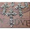 Silver Fancy Cross Necklace 