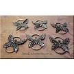 Pewter Butterfly Jewelry Connectors 6 pieces 