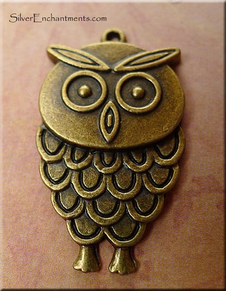Brass Owl Pendants 
