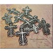 Filigree Lace Cross Pendant Earrings 