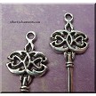 Knot-Topped Key Pendant, 47x17mm 