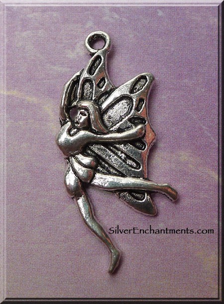 Dancing Butterfly Fairy Pendant Necklace 