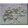 Toggle Clasps with Spiral Accent, 10-sets 