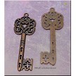 Ornate Filigree Heart Top Skeleton Key Pendant 