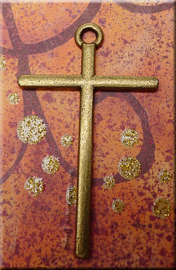Long Bronze Plain Cross Earrings 