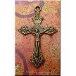 Bronze Ornate Crucifix Pendant Necklace 