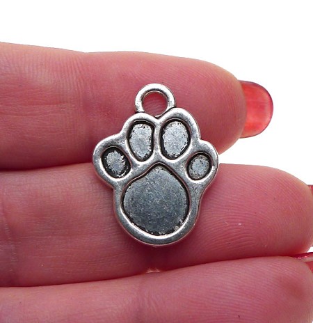 Paw Charms Animal Paw Print Charms Bulk (10) 