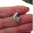 Tibetan Silver Crescent Moon Charms, (15) 