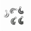 Tibetan Silver Crescent Moon Charms, (15) 