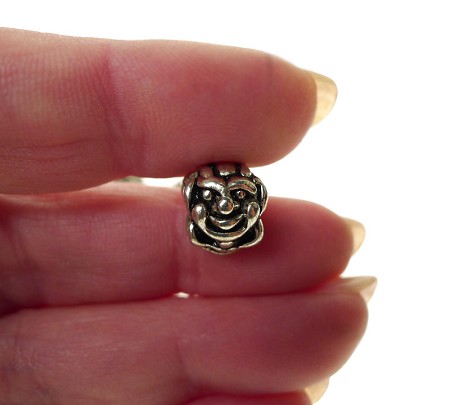 Tibetan Silver Clown Bead with 4mm Hole 
