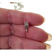 20 Silver Large Hole Clover Ribbed with 4mm Hole 