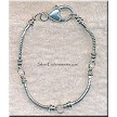 Segmented Large Hole Bracelet with Heart Lobster Closure 