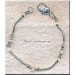 Silver Plated Large Hole Charm Bracelet, Segmented with Heart Lobster Closure 