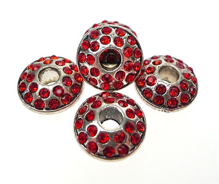 Crystal Studded Rondelle Spacer Bead 