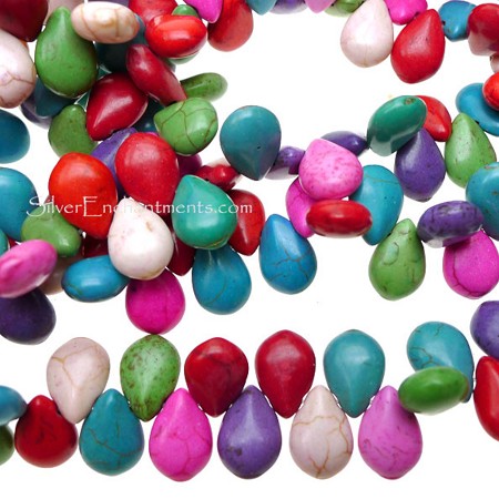 14x10mm Multicolored Teardrop Briolette Magnesite Beads 