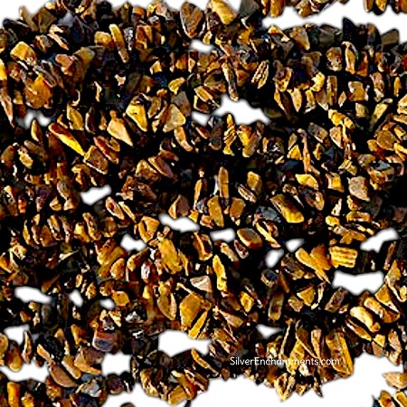 6-8mm Freeform Tiger Eye Chips Long Strand 
