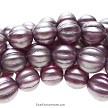 8mm Satin Lavender Czech Glass Melon Beads 