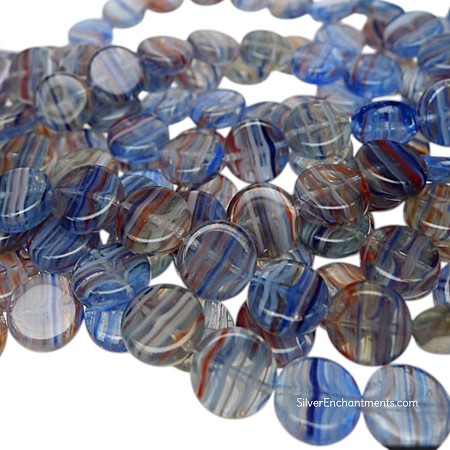 8mm Midnight Light Hurricane Czech Glass Coin Beads 