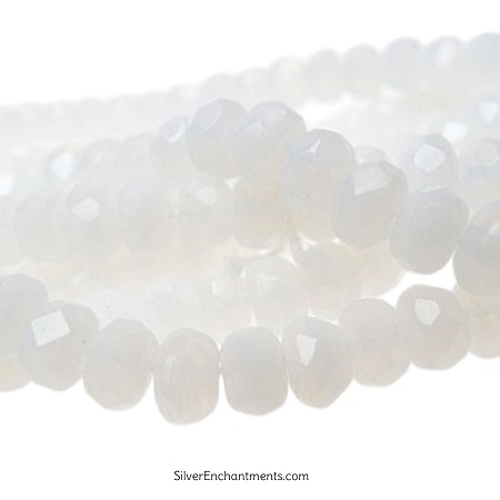 5mm Opaque White Czech Glass Donut Rondelle Beads 