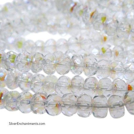 5mm Crystal AB Czech Glass Rondelle Beads 