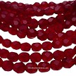 6mm Matte Ruby Fire Polished Czech Glass Beads 