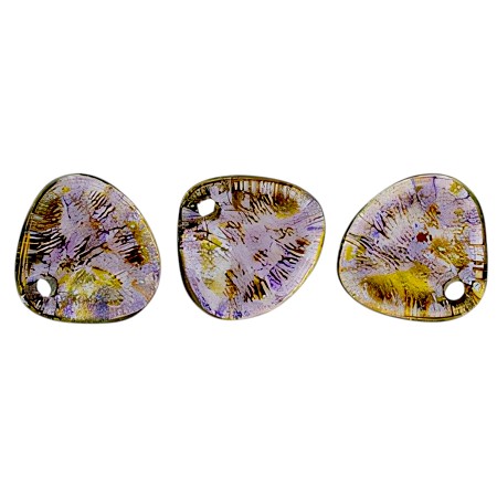 8x7mm Czech Glass Tanzanite Bronze Picasso Rose Petal Beads 