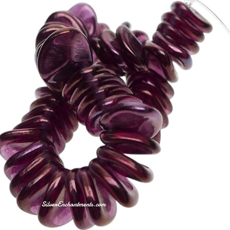 8mm Czech Glass Fuchsia Vega Rose Petal Beads 