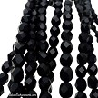 6mm Matte Black Fire Polished Czech Glass Beads 