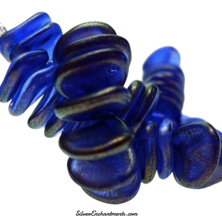 8mm Czech Glass Ultramarine Halo Rose Petal Beads 