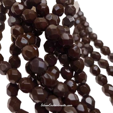 6mm Wild Raisin Fire Polished Czech Glass Beads 