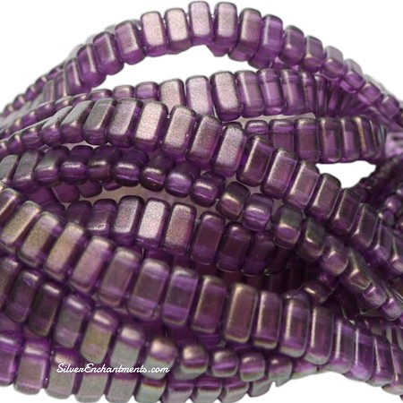 6mm CzechMates Regal Halo 2-Hole Brick Beads 