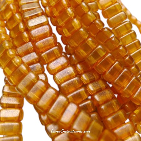 CzechMates Sandalwood Halo 2-Hole Brick Beads 